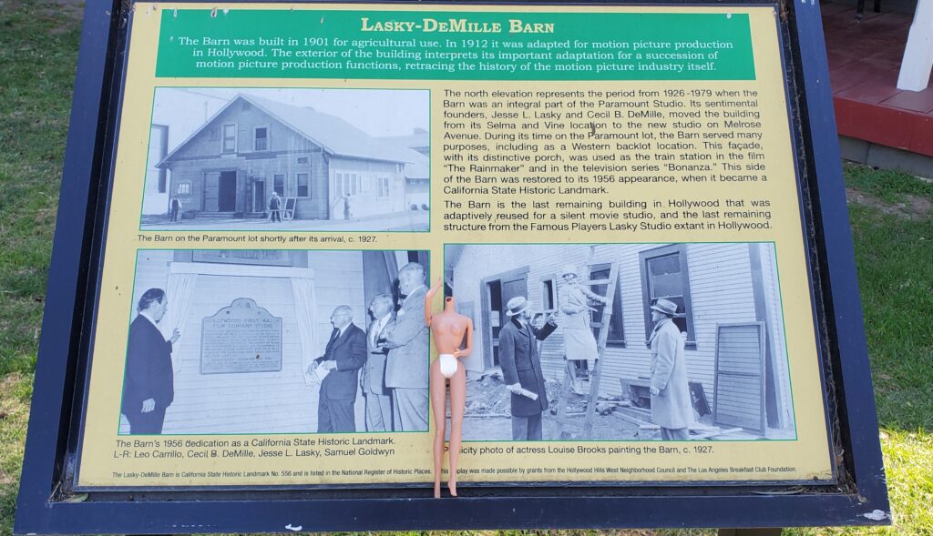 Headless Barbie Visits The Lasky-DeMille Barn in Hollywood