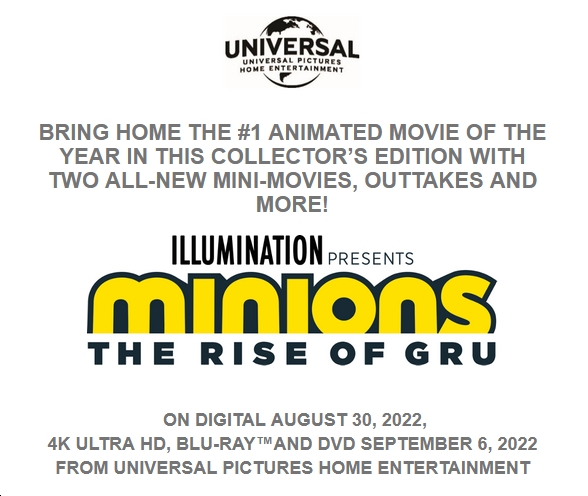 'Minions: The Rise of Gru' Gets Despicable on Digital Aug. 30, Disc Sept. 6