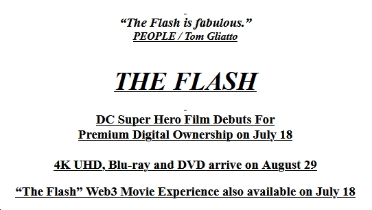 'The Flash' Speeds to Premium Digital July 18; 4K, Blu-ray & DVD Aug. 29