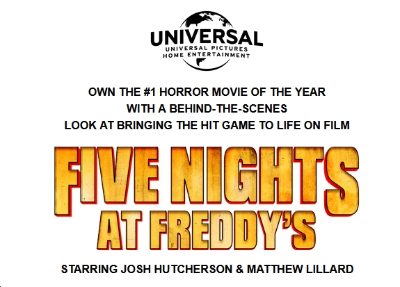 'Five Nights at Freddy's Sets Table on Digital Nov. 28, 4kUHD, Blu-ray & DVD Dec. 12 