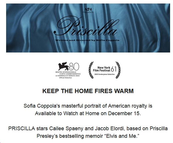 Sofia Coppola's 'Priscilla' Streams to Rent or Buy on Dec. 15