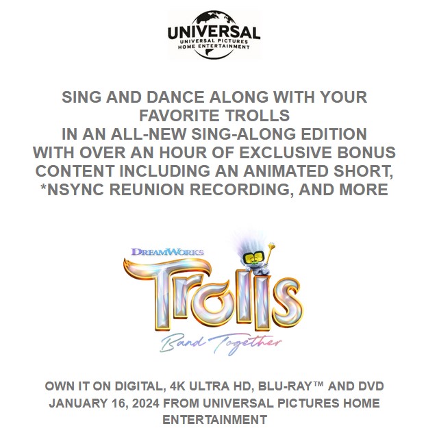 'Trolls Band Together' on DVD, Blu-ray & 4K on Jan. 16