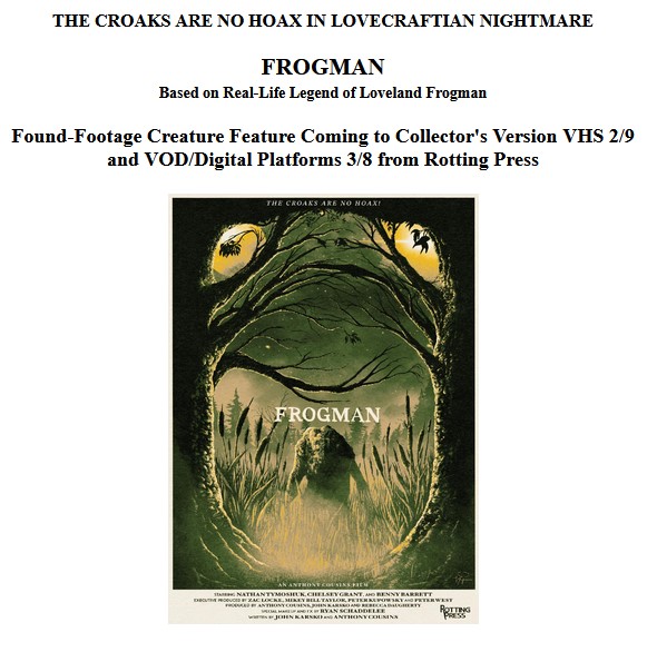 VHS 'Frogman' Paddles to Streaming on March 8