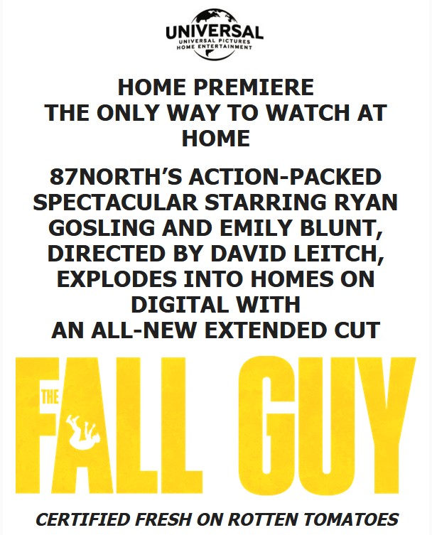 Extended Cut 'The Fall Guy' Goes on Digital Sales, Rentals May 21