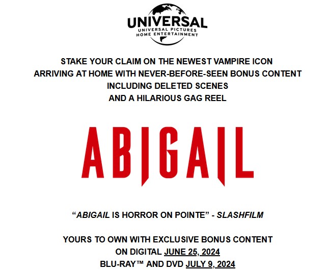 'Abigail' Takes Bite of Digital June 25, DVD & Blu-ray on July 9