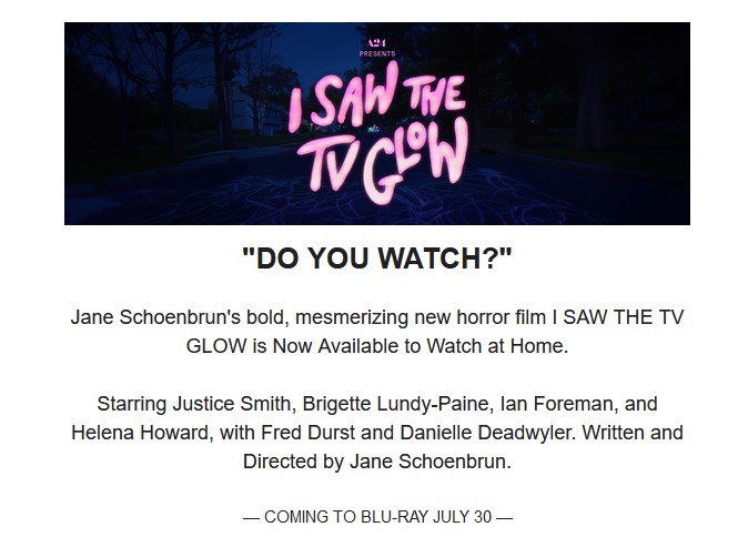 'I Saw the TV Glow' Cracks Reality on Digital Sales, VOD June 14; on Blu-ray July 30