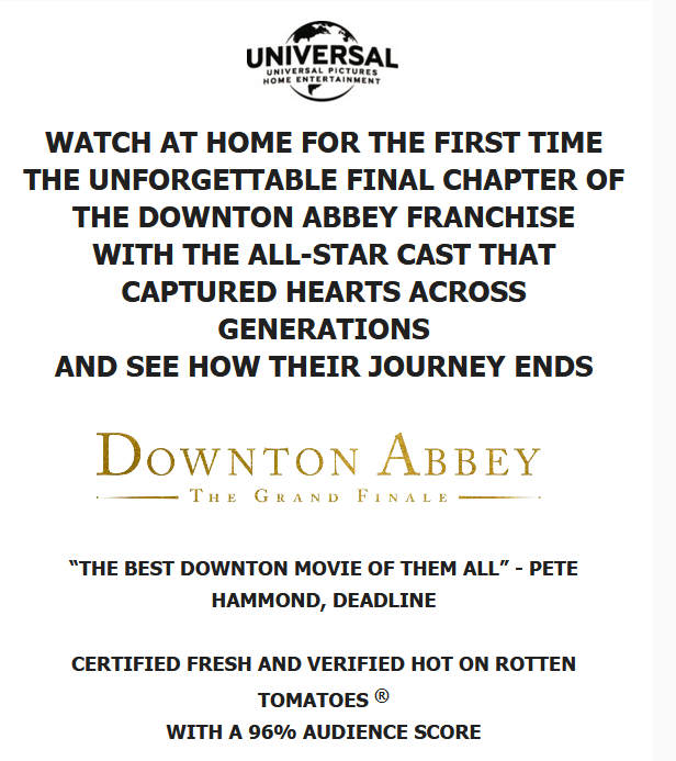Confirmed: 'Downton Abbey: The Grand Finale' Streams Sept. 30; on DVD, Blu-ray & 4K UHD Nov. 11
