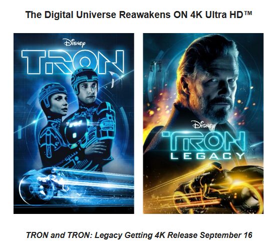'Tron' and 'Tron: Legacy' Debut on 4K UHD on September 16