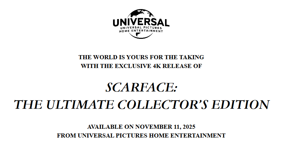 Elaborate 'Scarface' Ultimate Collector's Steelbook Shoots to 4K UHD Nov. 11