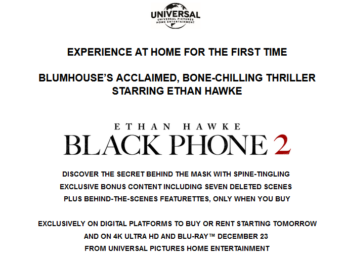 'Black Phone 2' Keeps Ringing on Digital, VOD Nov. 4; on DVD, Blu-ray & 4K UHD Dec. 23