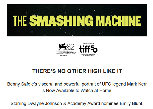 'The Smashing Machine' Enters the Ring on Digital VOD